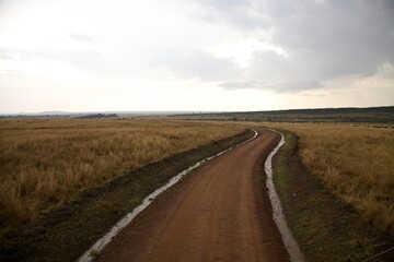 Fototapeta na wymiar road to the sky in Africa