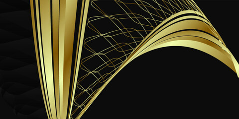 Abstract black gold background