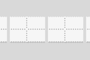 Blank Postage Stamp for Mockup. 3D Render.