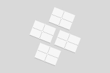 Blank Postage Stamp for Mockup. 3D Render.