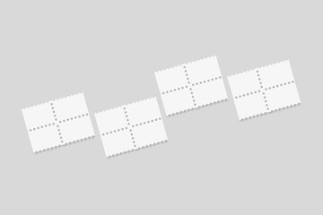 Blank Postage Stamp for Mockup. 3D Render.