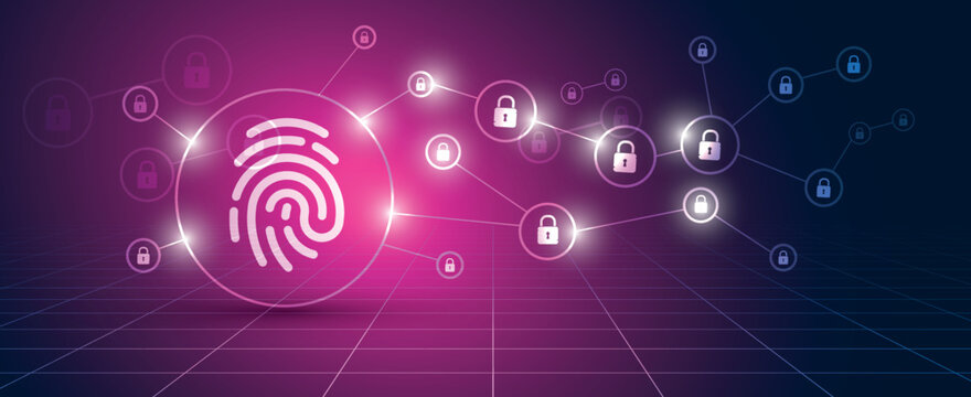 sistema di riconoscimento biometrico, icona, impronta digitale