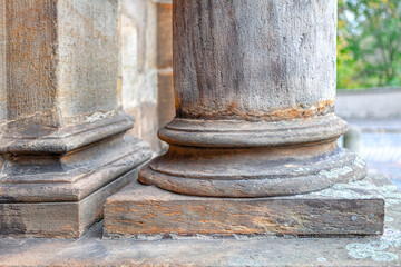 Roman architectural columns . Tuscan ancient stone column
