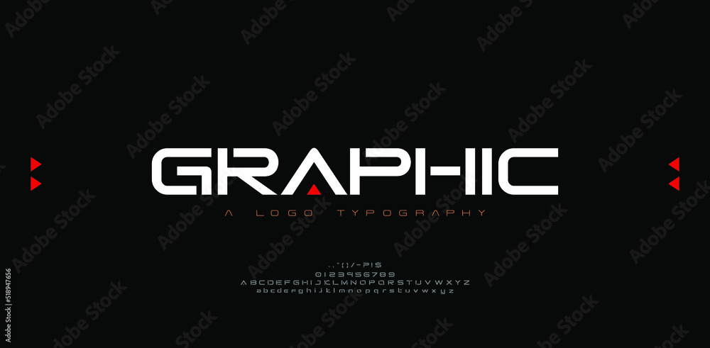 Wall mural abstract modern urban alphabet fonts. typography sport, technology, fashion, digital, future creativ