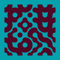 Fototapeta premium Color truchet tiling connections illustration