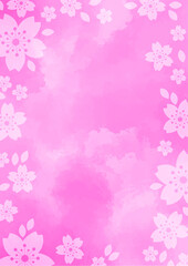 Sakura flower, Cherry blossom flower frame vector for decoration on spring season and hanami festival.