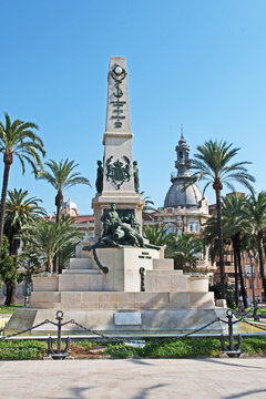 The monument, in Cartagena, Spain, to the Heroes of Cavite and Santiago de Cuba and erected in remembrance of those who fought in the wars in Cuba and the Philippines in 1898.