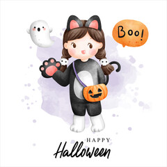 Happy Halloween. Card, vector illustration