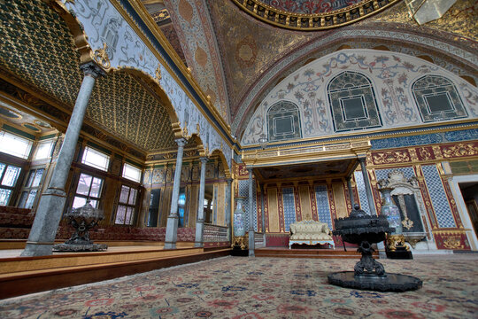 Topkapi Palace, Istanbul, Turkey, June 22nd 2022: Throne Room Inside Harem Section