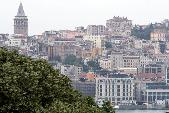 Beyoğlu, Istanbul, Turkey, June 22nd 2022: Panorama Beyoğlu. Beyoğlu is a district on the European side of İstanbul, separated from the old city by the 