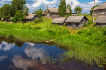 The village of Oshevensky Pogost is located in the Kargopol district of the Arkhangelsk region on the Churega river.