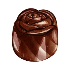 Chocolate rose shape watercolor vector design