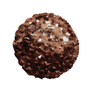 Chocolate ball watercolor vector design on white background