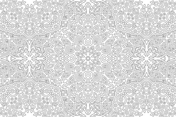 Coloring book art with abstract ornate pattern