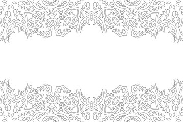 Art with fantasy border for coloring book
