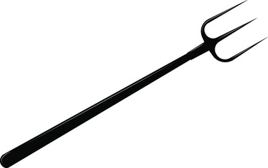 vector image of the silhouette of a three-pronged rural pitchfork