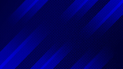 Blue abstract striped geometric background with halftone style