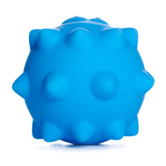 Blue baby sensory ball on a white background isolation