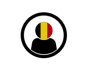 Flat vector icon profile (face, avatar). Belgian user
