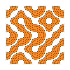 Color truchet tiling connections illustration