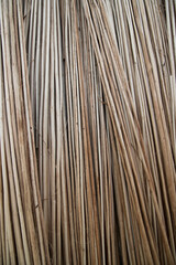 Rows and Rows of brown Jute Sticks Texture background of a field