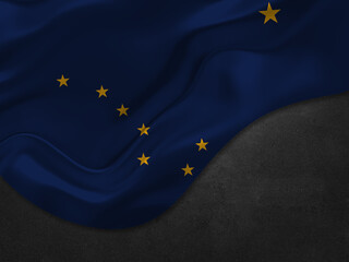 USA State of Alaska Flag in Metal Style