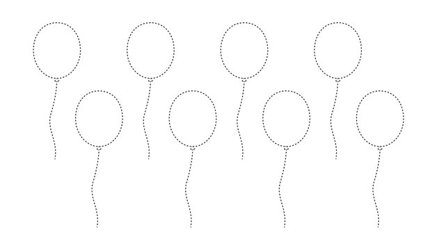 Balloon tracing worksheet for kids