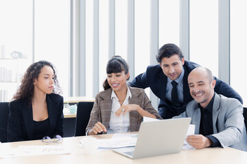 Diversity business group of people working together in office, Business group in discussion meeting