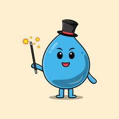A gorgeous smart cute cartoon magician water drop style design 