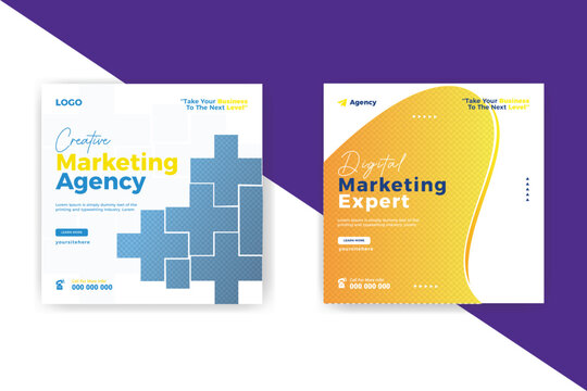 Creative digital marketing  agency business social media post banner template design