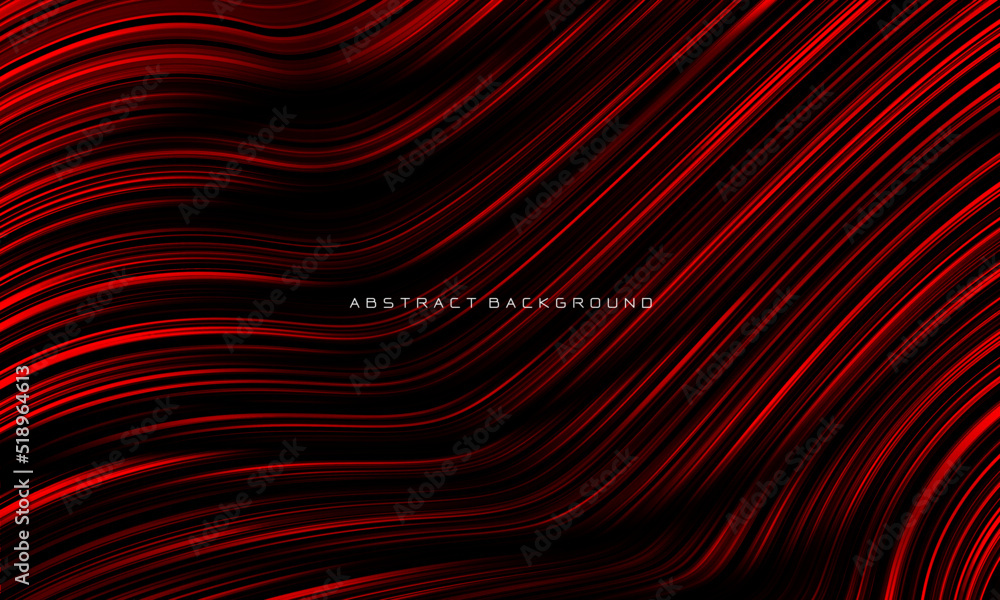 Poster abstract red black lines stripe curve smooth design modern luxury futuristic technology background v