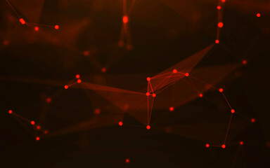 Abstract Connected Lines and Dots, Network Concept, Future Technology