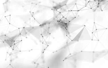 Abstract Connected Lines and Dots, Network Concept, Future Technology