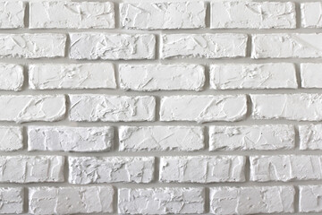 Texture of white brick wall. Brickwork is white.
