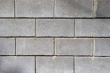Gray brick wall background. Stone wall texture. Close up
