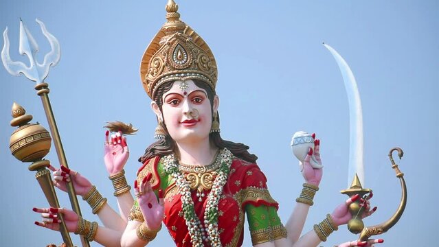 Hindu Goddess Maa Durga Puja, Durga Puja festival celebration, ritual, Happy Navratri, Indian Religion Festival, with Goddess .