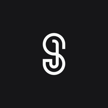 Initial letter SJ or JS monogram logo template.