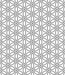 Fototapeta premium Seamless vector geometric pattern with abstract floral 