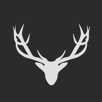 Vector illustration of head of deer logo illustration design, silhouette logo design. minimalist logo design. Eps. 