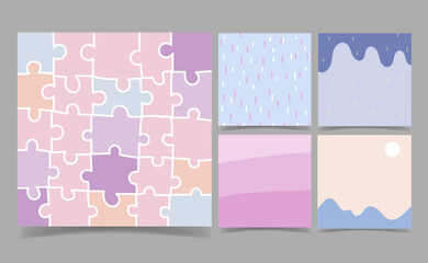 pastel color memo notes Template for Greeting Scrap booking Card Design. abstract background. wallpaper wrapping paper.
