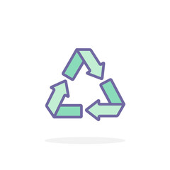 Recycle icon in filled outline style.