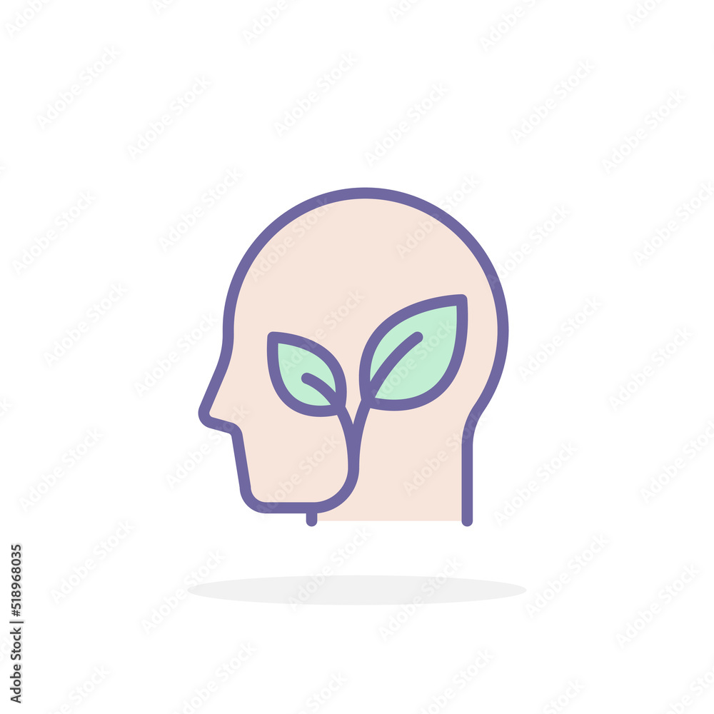 Poster plant in head icon in filled outline style.