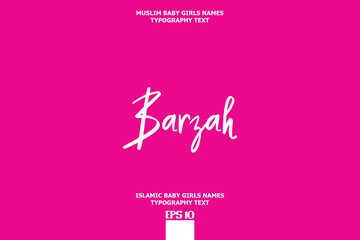 Arabian Girl Name Text Typeface Barzah