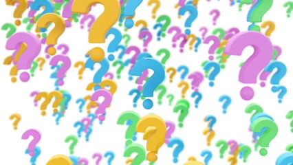 カラフルな疑問符が並ぶ背景イラスト