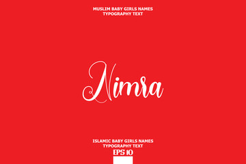 Arabic Girl Name Nimra Alphabetical Text Design