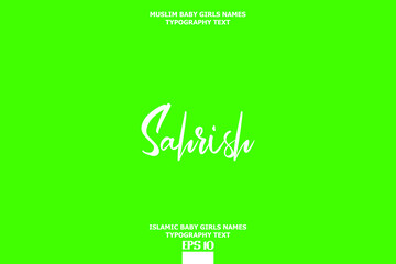 Muslim Female Name Sahrish Typescript Design