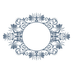 frame with floral ornament, vector artwork