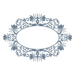 frame with floral ornament, vector artwork