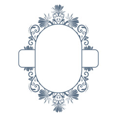 frame with floral ornament, vector artwork