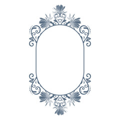 frame with floral ornament, vector artwork